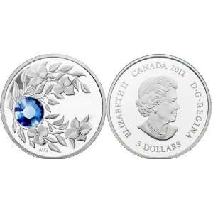  Canada 2012 $3 September Birthstone (Sapphire) 7.96gm Pure 