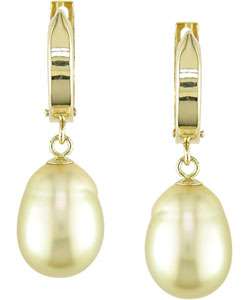 14k Gold South Sea Pearl Earrings (9 9.5mm)  Overstock