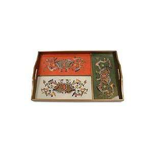  Glass tray, Golden Patchwork
