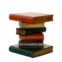 Hand carved Stacked Books Table  