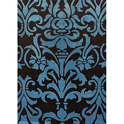 Hand tufted Alexa Pino Collection Floral Brown Rug (5 x 8 