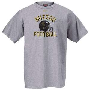  Nike Missouri Tigers Grey Football Helmet T shirt: Sports 