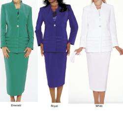 Divine Apparel Womens Extended Plus Size 3 piece Skirt Suit 