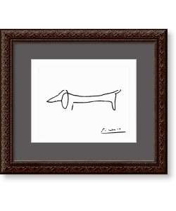 Picasso The Dog, Drawing on Paper Framed Print  Overstock