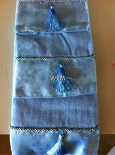 New 3 piece towel set Blue embroidery 100% cotton bath/hand towels 
