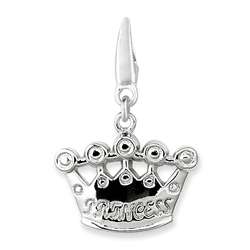 Sterling Silver Princess Crown Charm  