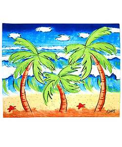Palm Paradise Beach Towel for Two (Set of 2)  