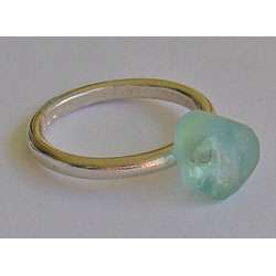 Sterling Ring with Roman Glass Bead (Israel)  