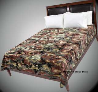 Super Soft Throw Blanket Camo Print fits Queen or King 024409978197 