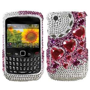   Heart Crystal Diamond BLING Case Phone Cover for BlackBerry Curve 9330