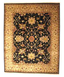 Hand knotted Nargess Black Wool Rug (9 x 12)  Overstock
