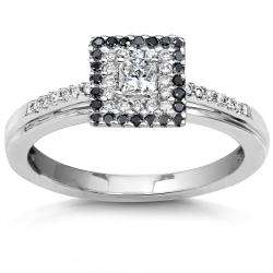 10k Gold 1/3ct TDW Black and White Diamond Engagement Ring (H I, I1 I2 