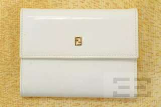 Fendi Vintage White Patent Leather & Gold Hardware Bowler Bag & Wallet