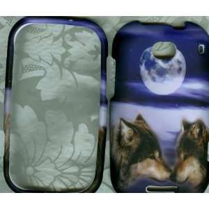  Two Wolf HARD PHONE CASE Motorola Bravo MB520 AT&T Cell 