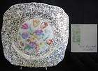 Tunstall Floral Fruit Square Gold Chintz Plate