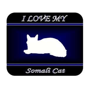  I Love My Somali Cat Mouse Pad   Blue Design: Everything 
