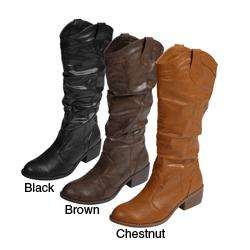 Journee Collection Womens Western Boots  Overstock