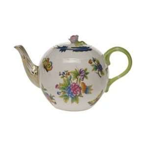 Herend Queen Victoria Blue Tea Pot With Rose:  Kitchen 