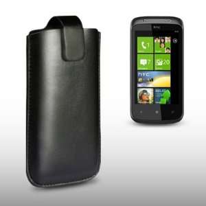  HTC 7 MOZART BLACK PU LEATHER POCKET POUCH COVER CASE BY 