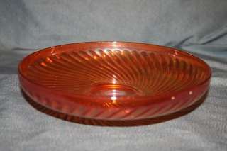 Marigold Carnival Glass Shallow Bowl Swirl Design  