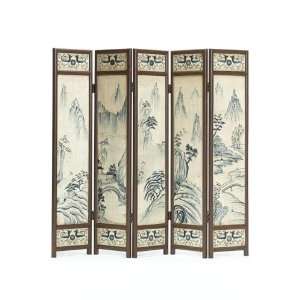 Chinoiserie 72h Five panel Room Divider 