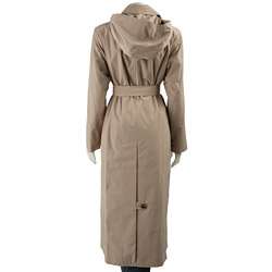 London Fog Womens Hooded Long Trench Coat with Liner  