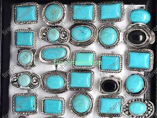 wholesale lots bulk resale 30 turquoise silver rings  