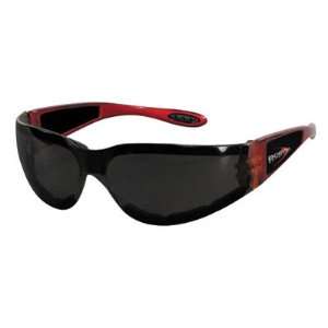  Bobster Shield 2 Sunglasses Red Frame/Smoke Lens 