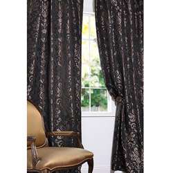   Patterned Faux Silk Jacquard 108 inch Curtain Panel  