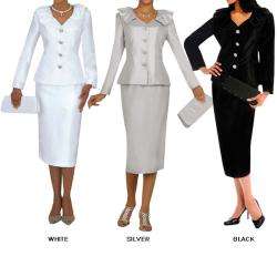 Divine Apparel Womens Plus Size Two piece Skirt Suit  
