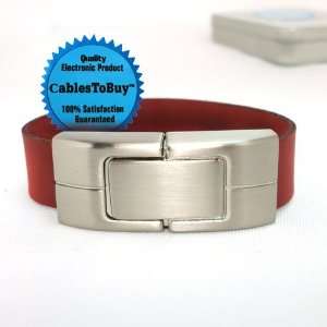   ™ 2G Red Leather USB Bracelet / USB Wristbands: Electronics
