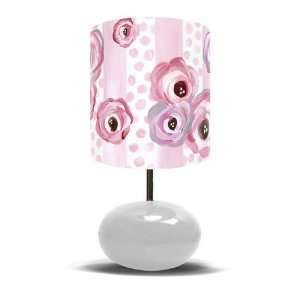  Polka Dots and Pink Roses on White Base Lamp: Kitchen 