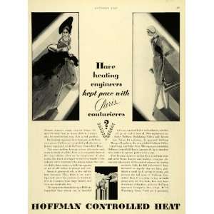 1929 Ad Hoffman Controlled Heat Heating House Gown Engineers Paris 