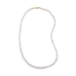  5.5mm 6mm Grade AA Cultured Akoya Pearl Necklace 14K 