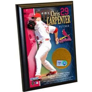   Chris Carpenter Plaque with Used Game Dirt   4x6: Patio, Lawn & Garden