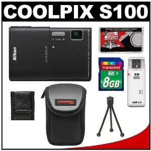  Nikon Coolpix S100 Digital Camera (Black) with 8GB Card 