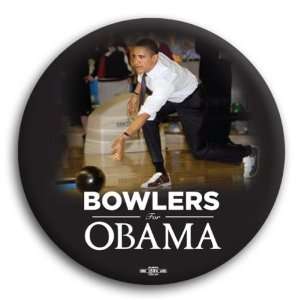  Unofficial Obama *Bowlers for Obama* Campaign Button / Pin 