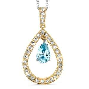   With A 0.70 ct. Genuine Blue Zircon Center Stone.: CleverEve: Jewelry