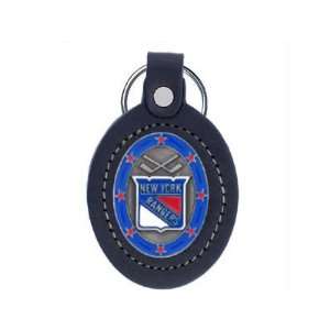  NEW YORK RANGERS OFFICIAL LOGO LEATHER KEYCHAIN Sports 