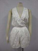   Dillards Normal White Geometric Beaded Bubble Wrap Romper Sz M  