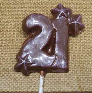 Twenty One 21 Chocolate Lollipops Favors  