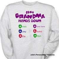 Personalized Grandpas Best Hands Down Sweatshirt Sm 4X  