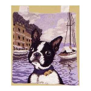  Hand stitched Needlepoint Boston Terrier Tote Bag Kitchen 
