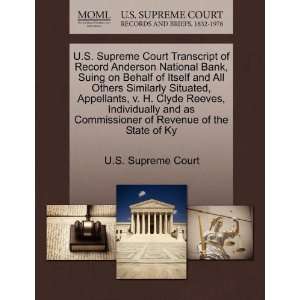 Supreme Court Transcript of Record Anderson National Bank, Suing 