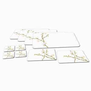 10 pc.Corelle CHERRY BLOSSOM Tabletop Set PLACEMATS, COASTERS 