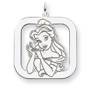  Sterling Silver Disney Belle Square Charm   JewelryWeb 
