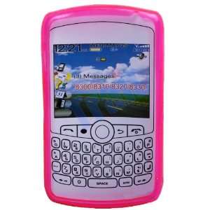  Candy Gel Case Blackberry 8300 Hot Pink Cell Phones 
