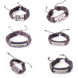   Genuine Leather Mens&Ladys Fashion Charms Bracelets Jewelry  
