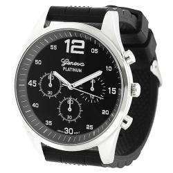 Geneva Platinum Mens Chronograph style Silicone Watch  Overstock