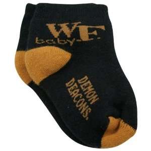 NCAA Wake Forest Demon Deacons Infant Black Gold Team Logo Bootie 